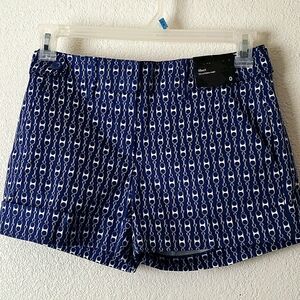NY&CO Blue Shorts w/Chain Pattern Size 0